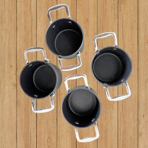 Cook’s Essentials Mini-Pot Set of 4 - Hard Anodized with Handles